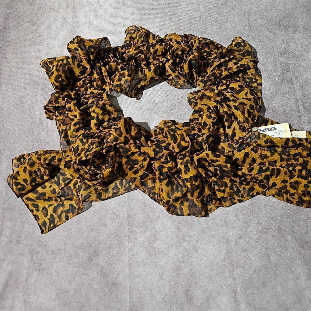 COLLECTION EIGHTEEN Cheetah Boa POLYESTER Scarf 13" x 72"